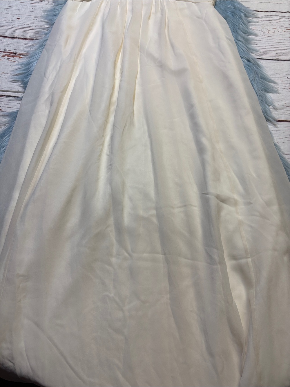 Ann Taylor Ivory Silk One Shoulder Bridesmaid Dress sz 10 - Picture 6 of 11